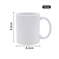 Vente en gros de tasses à café en céramique blanches vierges de 11 oz pour sublimation, supports vierges pour impression par sublimation, produits de sublimation en vrac