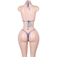 Ensembles de lingerie réfléchissante deux pièces pour la danse exotique, effet arc-en-ciel, string, costumes de scène pour boîte de nuit, équipement de scène
