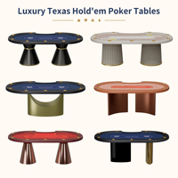 Table de poker moderne de luxe sur mesure pour 10 joueurs, 2,4 m, tables de casino professionnelles Texas Hold'em avec plusieurs pieds de table en stock