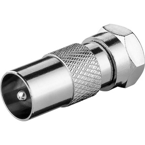 Coaxial <b>Plug</b> To F <b>Plug</b> Adapter For Cable <b>TV</b> And Satellite Connection - Product Image 2