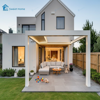 Pergola rétractable en aluminium sur mesure OEM ODM, cadre thermolaqué de qualité supérieure, montage facile, résistante aux intempéries, pour jardin