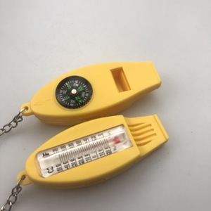 Haonan 4 In 1 Whistle With Compass Thermometer And Magnifier For Outdoor Camping Survival Gear Compact Portable ABS Material - Product Image 1