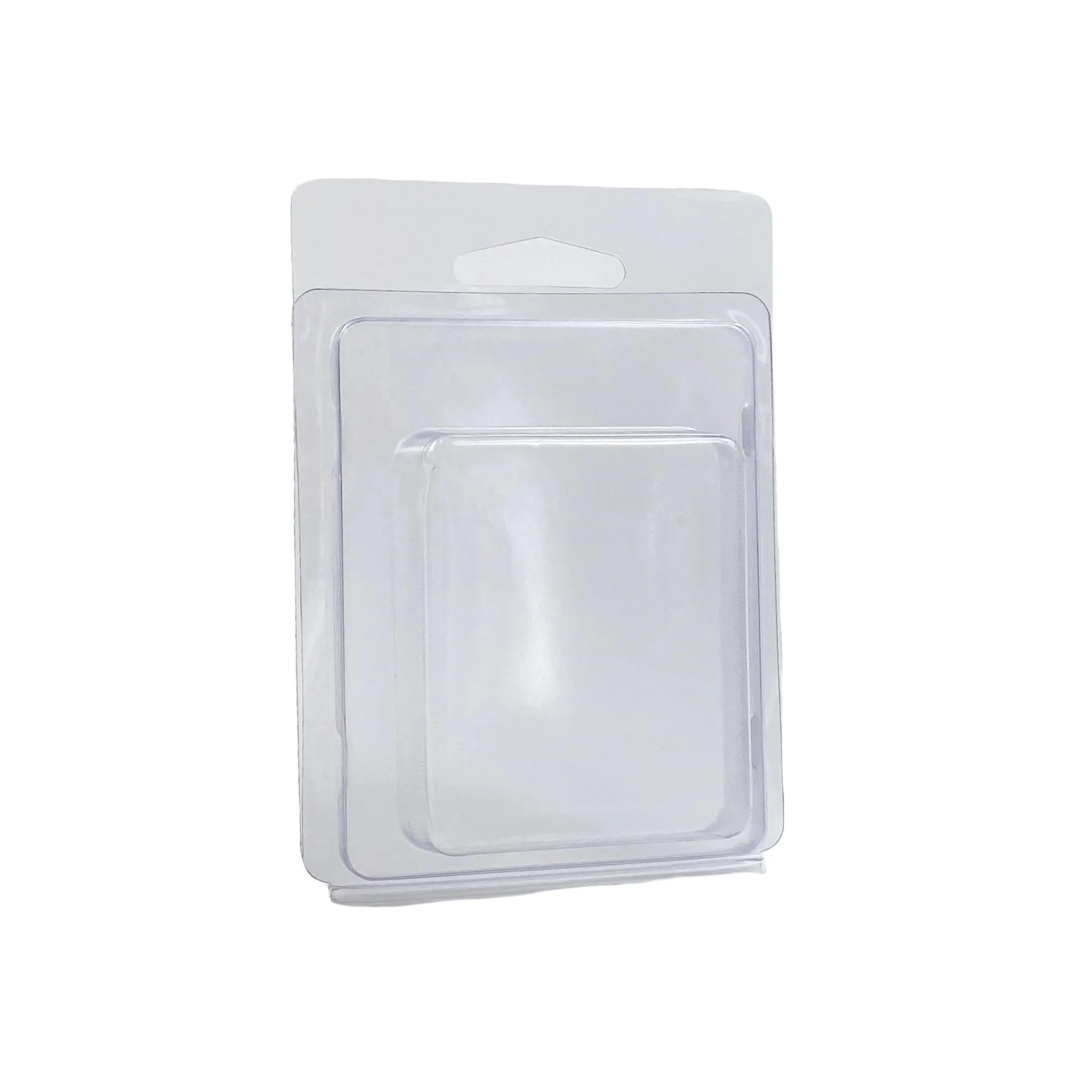 Vente en gros emballage blister transparent jetable en plastique PVC PET PS PP coquille de palourde avec trou pour la main