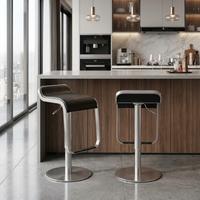 Tabouret de bar pivotant en acier inoxydable, réglable en hauteur, style moderne et minimaliste, mobilier commercial pour hall d'accueil et opticien