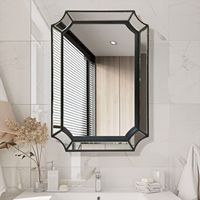 Miroir mural de salle de bain de luxe moderne et simple en PU, forme extraterrestre, pour la décoration de la salle de bain, du salon et de la chambre à coucher