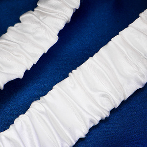 Simple Sexy Blanco Muslo Banda Moda Nupcial Boda Accesorio Diseño fruncido Correa elástica para la pierna - Product Image 5