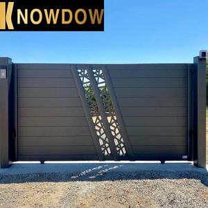 KNOWDOW <span class=keywords><strong>Portail</strong></span> de luxe en <span class=keywords><strong>aluminium</strong></span> personnalisé Coulissant <span class=keywords><strong>4m</strong></span> Porte coulissante en <span class=keywords><strong>aluminium</strong></span> de couleur grise durable - Product Image 3