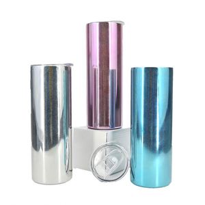 Gobelet isotherme en acier inoxydable de 600 ml (20 oz) à paillettes scintillantes, couleurs mélangées, pour sublimation, vente en gros - Product Image 4