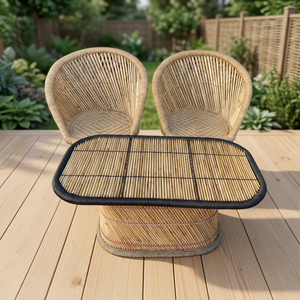 BS International NA251 Hot Sale Modern BentWood <b>Rattan</b> Outdoor Furniture Farmhouse Garden Sets Eco-Friendly Lightweight - Product Image 3