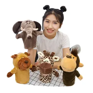 Hete Verkoop Verhaal Vertellen Speelgoed Pluche Handpop Mooie Bosdieren Handpoppen Voor Kinderen Custom Hond Kat Leeuw Hand Pop