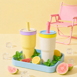 Gobelet double usage 590 ml avec intérieur en verre et extérieur en acier inoxydable 304, avec paille, réutilisable, deux-en-un, personnalisable avec logo et couleur - Product Image 3
