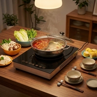 Table de cuisson à induction infrarouge électrique intégrée 2300W avec chauffage rapide, commande tactile, verrouillage de sécurité, minuterie, cuisine moderne