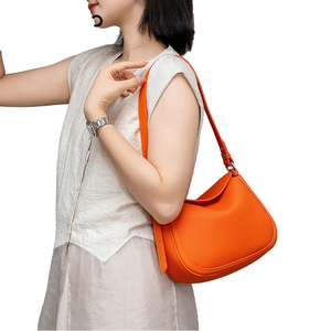 Bolso de Hombro de Cuero Genuino para Mujer, Diseño Verano 2026, con Forro de Algodón con Patrón de Lichee, Bolso de Axila a la Moda para Todas las Temporadas - Product Image 1