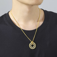 Collar con Runas Vikingas para Hombre, Acero Inoxidable, Colgante Circular con Runas Elder Futhark, Joyería Nórdica Vintage Retro, Directo de Fábrica