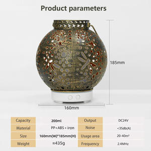 Diffuseur d'arômes en fer forgé Tya 200 ml avec motif de libellule et lumière LED pour la maison, le bureau ou la table - Product Image 4