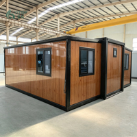 Maison conteneur moderne de 20 pieds, étanche, préfabriquée, pliable, 3 chambres, petite maison, panneaux sandwich et structure en acier, maison mobile