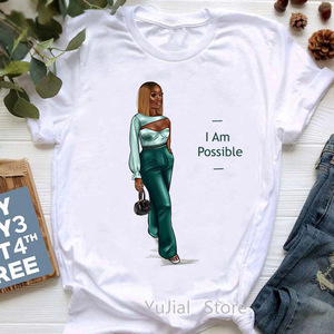 Custom LOGO Women's Oversized O Neck Short Sleeve Casual Graphic Print Cartoon Black <strong>History</strong> Month Plus Size Tops Tee Shirts - Product Image 5