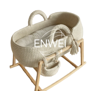 Tùy chỉnh thực hiện đầy màu sắc Crochet MOSES giỏ có thể gập lại tã thay đổi Giỏ bé ngủ giỏ dệt dây an toàn vải - Product Image 1