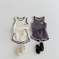 1 Pcs Private Label Einfarbiges Outfit Sommer Neugeborenes Kleinkind Jungen Jungen Mädchen Kleidung Ärmellose Shorts Baby Neutrales Outfit
