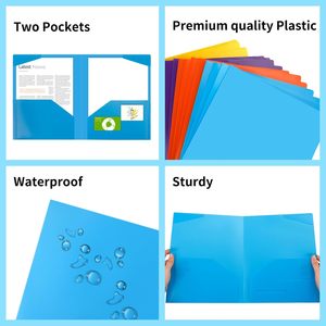 Cartelle in PP EOOUT da 32 pezzi con tasche, resistenti, a 4 tasche, formato lettera, <span class=keywords><strong>per</strong></span> ufficio e scuola, 8 colori assortiti - Product Image 4