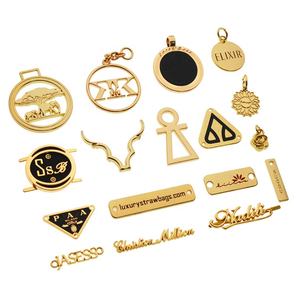 Tanai-bolsa con logotipo de <span class=keywords><strong>metal</strong></span> grabado personalizado, placa de etiqueta de marca, etiqueta adhesiva de pin de tela para bolsas y bolsos, hardware y accesorios - Product Image 4