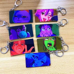 Porte-clés en acrylique transparent coloré de haute qualité, 7 couleurs, <span class=keywords><strong>anime</strong></span>, pour la décoration de sac à dos - Product Image 2