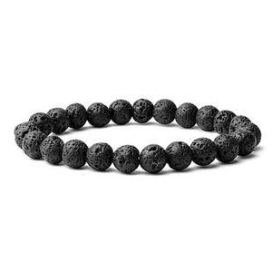 Bracciali all'Ingrosso con Charm in Agata Naturale da 8mm, Bracciale Elastico con <span class=keywords><strong>Pietre</strong></span> <span class=keywords><strong>Portafortuna</strong></span> per Uomo e Donna - Product Image 2