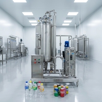 Machine à soda automatique commerciale avec bouteilles en plastique remplies de CO2, pompe PLC, garantie 1 an