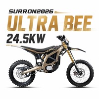 Surron Ultra Bee 2026, Motocicleta Eléctrica Todoterreno de 24.5kW, Batería de 74V 60Ah, Cuadro de Aleación de Aluminio, Frenos de Disco Hidráulicos, Color Negro