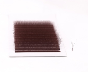 Extensiones de Pestañas <span class=keywords><strong>YYU</strong></span> 3D 4D 5DU Preformadas en Bandejas, Color Borgoña, Forma de Trébol, Estrechas, Curva M, Marca Privada - Product Image 4