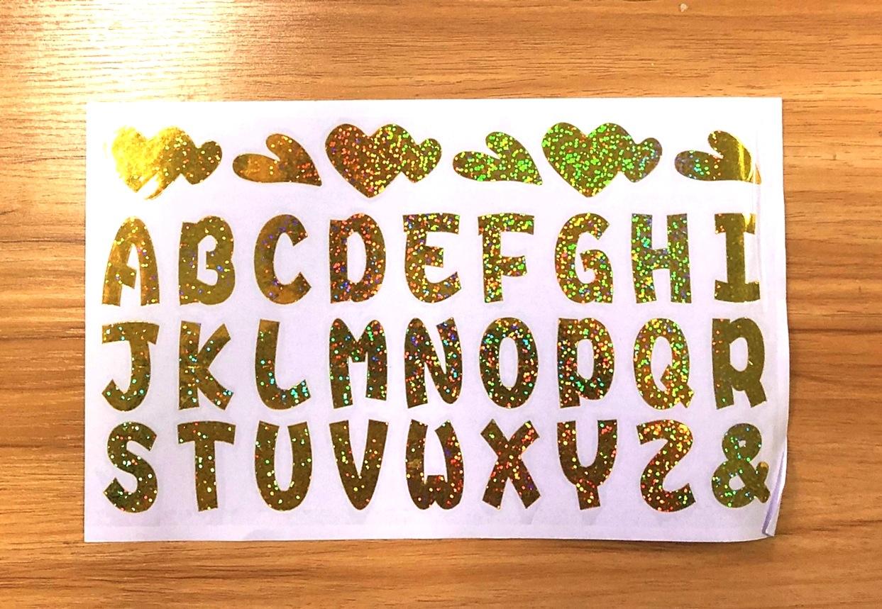 Capital letters A - Z (laser gold)