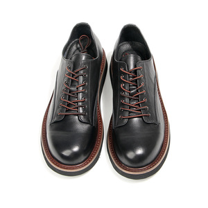 Zapatos de Cuero con Punta Redonda para Hombre, Negros, con Suela Gruesa, Plataforma, Casuales, para Trabajo, Tallas 38, 39, 40, 41, 42, 43, 44, con Suela de Goma Acolchada - Product Image 2