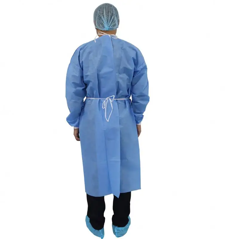 Coverall Dewasa Pakai Pakaian Ppe Coverall Ce Biru Unisex ASTM Mesin Jahit Pakaian Pelindung Pabrik Grosir