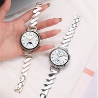 Bracelet compatible avec Huawei Watch GT5, nouvelle montre connectée Watch5 Pro, bracelet en métal tendance à motif vague pour femme