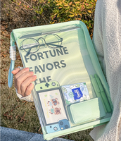 Sac de fichier de bonbons Morandi de grande valeur de vente chaude, sac de livre portable A4, sac de rangement en papier de style fermeture éclair, sac spécifique à l'examen
