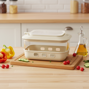 Râpe à fromage manuelle multifonction avec récipient en verre, trancheuse à légumes en acier inoxydable pour la préparation des repas et la pâtisserie - Product Image 2