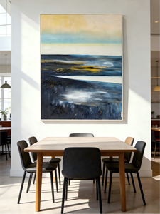 Opera d'Arte Moderna Impressionista Blu, Decorazione Murale per Casa, Dipinto a Olio su Tela, Paesaggi Marini - Product Image 4