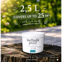 Peinture liquide LaChalk Hybrid Chalk Resin 51 TEAL 25 Lt pour application au pinceau, fabriquée en Italie