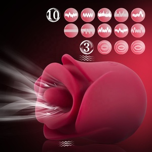 Vibrateur clitoridien Rose Tulip, mini masseur clitoridien puissant, jouets sexuels oraux, pinces pour les mamelons, stimulateur clitoridien léchant la langue pour femme - Product Image 2