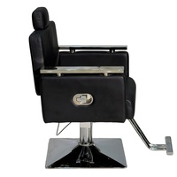 Chaise de coiffeur hydraulique inclinable haut de gamme en cuir épais et robuste pour la décoration de salons de luxe