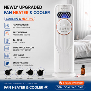 Portable Tower Fan Heater and <b>Cooler</b> Bladeless Air Circulator Low Noise Energy Saving for Home Office Hotel - Product Image 1