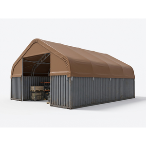 Abri de conteneur arqué personnalisé, grande portée, imperméable et ignifuge, pour la logistique portuaire, le stockage de marchandises et le stationnement de voitures - Product Image 5