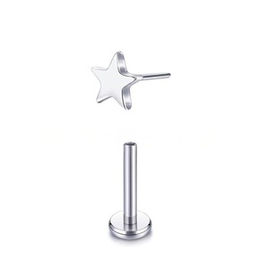 Pendientes de Acero Inoxidable para Cartílago, con Forma de Corazón, Luna, Estrella y Cruz, Joyería para Piercing de Lengua y Labio, con Incrustaciones de Zirconia, Regalo de Moda - Product Image 4