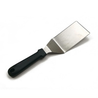 Ensemble d'outils professionnels pour plancha en acier inoxydable 3 pièces : spatule pour plancha, retourne-hamburger et racloir pour plancha