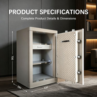 Caja Fuerte Antirrobo de Acero con Cajón Interior, Doble Desbloqueo por Huella Dactilar y Código Digital, para Hogar u Oficina