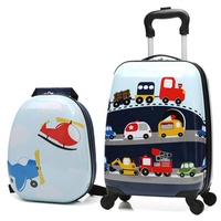 Bagages enfants populaire dessin animé conception 16 "valise ensemble chariot bagages avec 12" enfant voyage sac à dos sacs ensembles de bagages