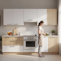 Armoires de cuisine modulaires RTA OPPEIN en bois blanc grainé, prêtes à assembler, pour projet d'appartement