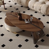 Mesa de centro de nogal con forma especial de estilo Medieval Retro francés, pequeño apartamento, sala de estar, hogar, combinación creativa de madera