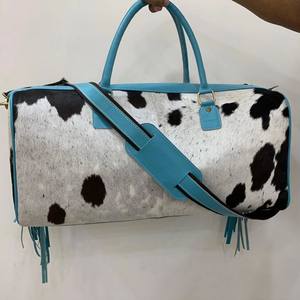 100% véritable cuir de vachette Weekender sac polochon fait à la main luxe Sport voyage bagages écologique grande capacité fermeture éclair - Product Image 2