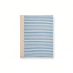 Manta para Bebé Siberia Cuna Azul Vianney, a Rayas, de Algodón Orgánico, Ecológica, Tejida, Rectangular, para las Cuatro Estaciones - Product Image 1